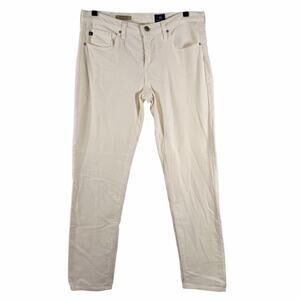 AG Adriano Goldschmied The Stevie Ankle Jeans Slim Straight Cream Size 29R